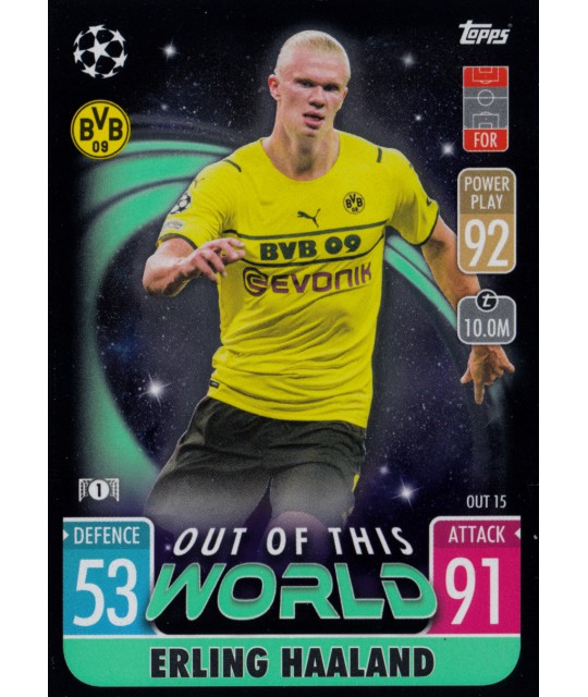 TOPPS MATCH ATTAX EXTRA UEFA CHAMPIONS LEAGUE 2021-2022 Out of this World Erling Haaland (Borussia Dortmund)